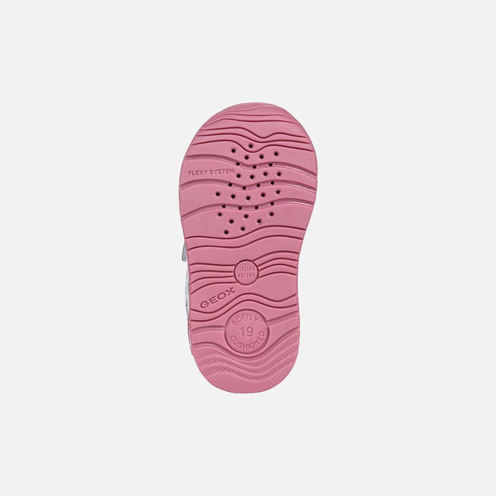 Tenis Geox Bebe Branco/Prateadas - Rishon Girl - HAOTW4972